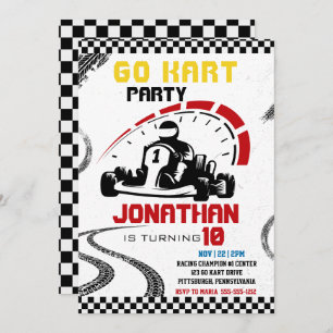 Invitation Go-Karting Theme Anniversaire