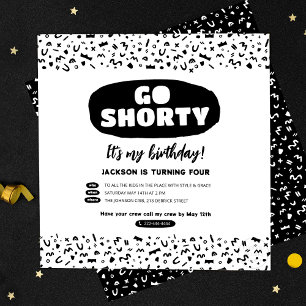 Invitation Go shorty 90s Hip hop Rap Anniversaire
