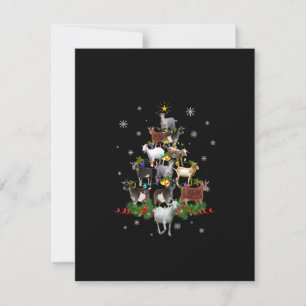 Invitation Goat Christmas Tree Snow Goat Xmas