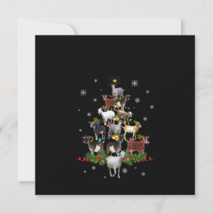 Invitation Goat Christmas Tree Snow Goat Xmas