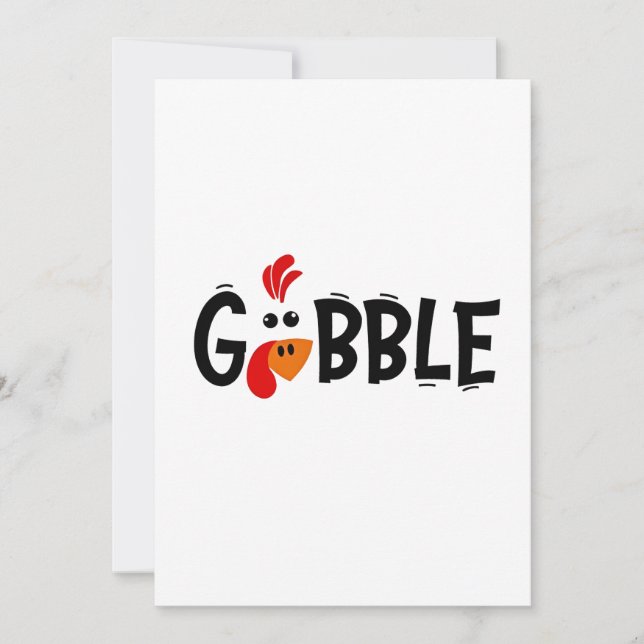 Invitation Gobble Funny Thanksgiving Turquie fête (Devant)