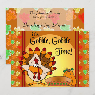 Invitation Gobble, Gobble Thankgiving diner turc