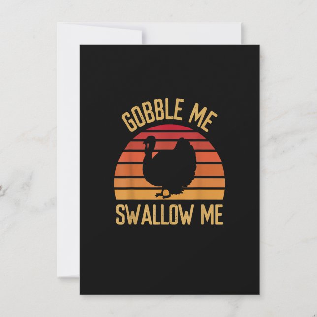 Invitation Gobble Me Swallow Funny Thanksgiving (Devant)