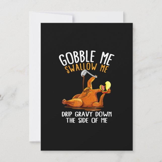 Invitation Gobble Me Swallow Me Shirt - Drôle Thanksgiving (Devant)
