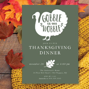 Invitation Gobble Wobble Turquie Thankgiving