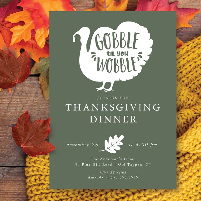 Invitation Gobble Wobble Turquie Thankgiving (Créateur téléchargé)