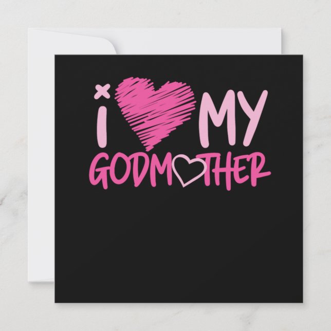 Invitation Godmère I Love My Godmère Heart (Devant)