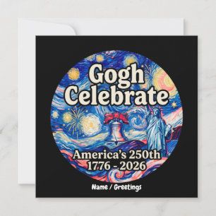 Invitation Gogh Célébrer l'Amérique 250e Anniversaire Patriot