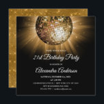 Invitation Gold 21st Anniversaire Party Gold Disco Ball<br><div class="desc">Gold Vingt-et-unième fête d'anniversaire Gold Disco Ball Party Invitation. L'Invitation Gold and Black 21st Birthday Party est parfaite pour une fête moderne 21st Birthday Party.</div>