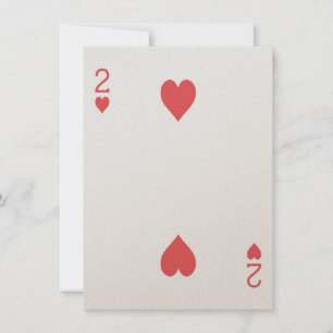Invitation Gold 2 of Hearts Play Card Las Vegas Mariage