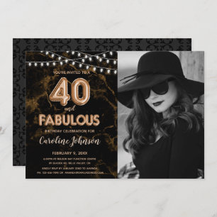 Invitation Gold 40th Birthday Party - 40 & Fabuleux