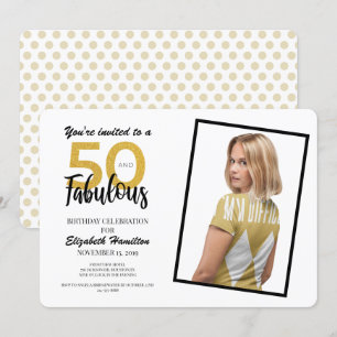 Invitation Gold 50 et fabuleuse fête d'anniversaire