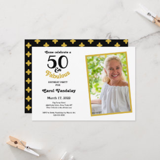 Invitation Gold 50 et fabuleux 50e anniversaire