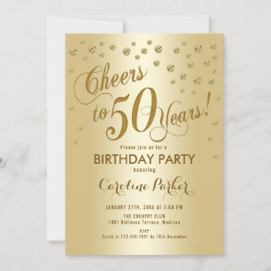 Invitation Gold 50th Birthday Party