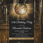Invitation Gold 50th Birthday Party Gold Disco Ball<br><div class="desc">Gold Cinquantième Anniversaire Gold Disco Ball Party Invitation. L'Invitation Gold and Black 50th Birthday Party est parfaite pour une soirée moderne de 50th Birthday Party.</div>
