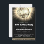 Invitation Gold 60th Birthday Party 70's Disco Ball<br><div class="desc">Absolument, voici une description pour une Gold 60th Birthday Party 70's Disco Ball Invitation : "Préparez-vous à briller et à chanter la nuit loin avec notre Gold 60th Birthday Party 70's Disco Ball Invitation! Cette invitation incarne l'opulence et la nostalgie, ce qui en fait le choix idéal pour célébrer un...</div>
