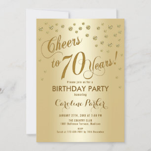 Invitation Gold 70th Birthday Party