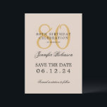 Invitation Gold 80th Birthday Enregistrer la date Détails Cha<br><div class="desc">Design élégant "80th Birthday Party" avec un script de typographie formel,  nom personnalisé et texte de détails. Facile à utiliser et facile à personnaliser. Commandez aujourd'hui !</div>