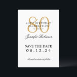Invitation Gold 80th Birthday Party Enregistrer la date<br><div class="desc">Design élégant "80th Birthday Party" avec un script de typographie formel,  nom personnalisé et texte détaillé. Facile à utiliser et facile à personnaliser. Commandez aujourd'hui !</div>