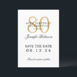 Invitation Gold 80th Birthday Party Enregistrer la date<br><div class="desc">Design élégant "80th Birthday Party" avec un script de typographie formel,  nom personnalisé et texte détaillé. Facile à utiliser et facile à personnaliser. Commandez aujourd'hui !</div>