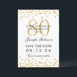 Invitation Gold 80th Birthday Party Enregistrer la date Détai<br><div class="desc">Elégant design "70th Birthday Party" avec faux confettis de parties scintillant & détails texte. Facile à utiliser et facile à personnaliser. Commandez aujourd'hui !</div>