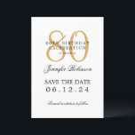 Invitation Gold 80th Birthday Party Enregistrer la date Détai<br><div class="desc">Design élégant "80th Birthday Party" avec un script de typographie formel,  nom personnalisé et texte de détails. Facile à utiliser et facile à personnaliser. Commandez aujourd'hui !</div>