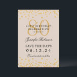 Invitation Gold 80th Birthday Save Date Details Champagne<br><div class="desc">Elégant design "70th Birthday Party" avec faux confettis de parties scintillant & détails texte. Facile à utiliser et facile à personnaliser. Commandez aujourd'hui !</div>