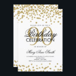 Invitation Gold 90e anniversaire Parties scintillant Confetti<br><div class="desc">Elégant 90e anniversaire Faux Parties scintillant Confetti modèle d'invitation Gold. Idéal pour les fêtes du 90e anniversaire et plus !</div>