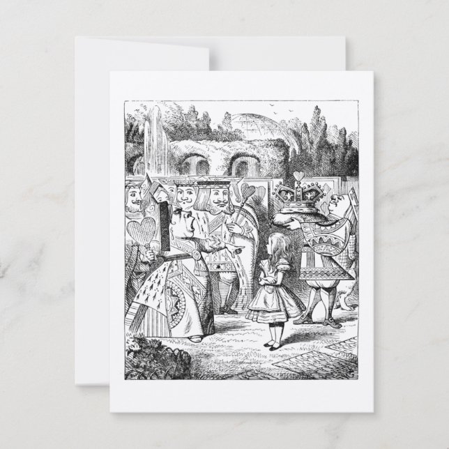 Invitation GOLD Alice au pays des merveilles Tea Party Annive (Devant)