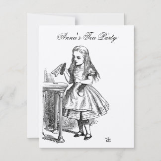 Invitation GOLD Alice au pays des merveilles Tea Party Annive