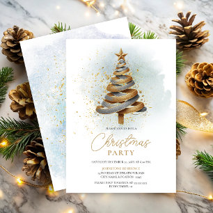 Invitation Gold Argent Faux Parties scintillant Arbre de Noël