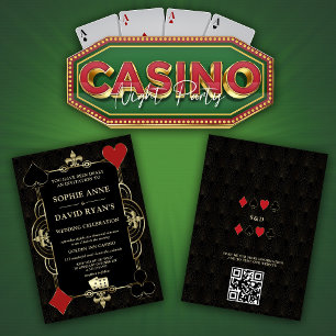 Invitation Gold Art Déco 20s Casino Vegas Poker Mariage