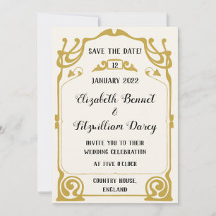 Invitation Gold Art Nouveau Style moderne