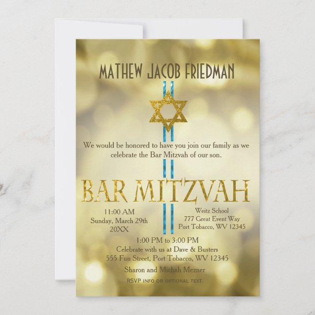 Invitation Gold Bar Mizvah (Devant)