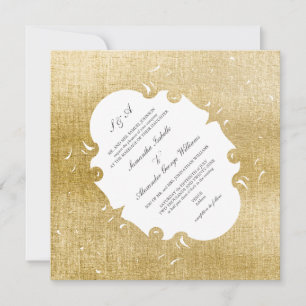 Invitation Gold Baroque Western Vintage Ornate Frame Mariage