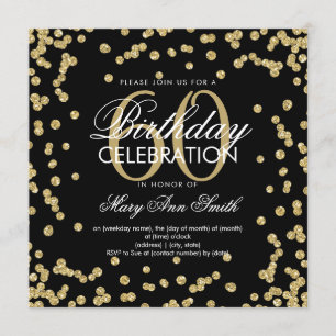Invitation Gold Black 60e anniversaire Parties scintillant Co