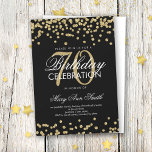 Invitation Gold Black 70th Birthday Party Parties scintillant<br><div class="desc">Elégant 70e anniversaire Faux Parties scintillant Confetti Gold Black modèle invitation. Idéal pour les fêtes de 70e anniversaire et plus !</div>