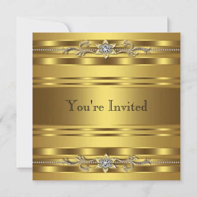 Invitation Gold Black Cravate Party Entreprise Événement (Devant)