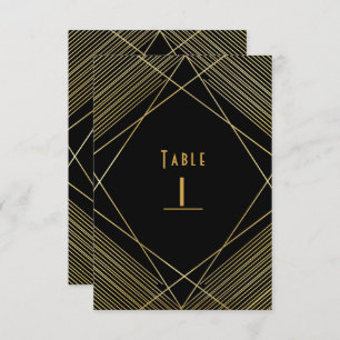 Invitation Gold & Black Elegant Moderne Glam Déco Numéro de t