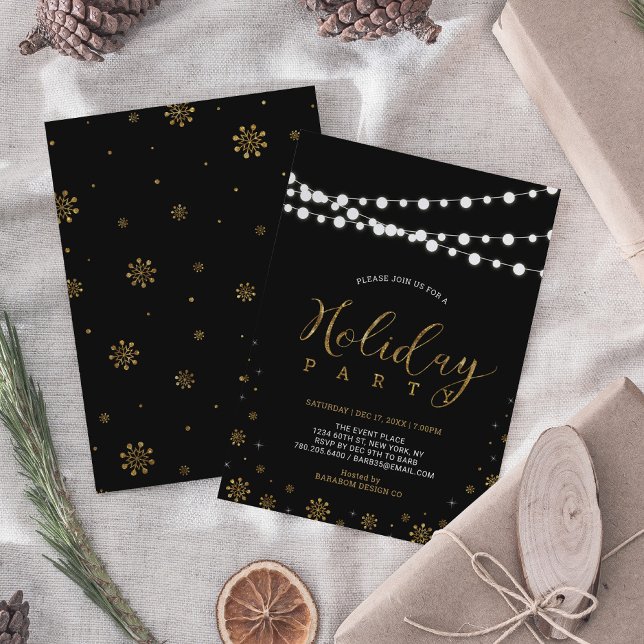 Invitation Gold & Black | Fête d'entreprise moderne de fin d' (Créateur téléchargé)