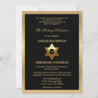 Gold Black Formal Traditional Jewish Wedding Invit