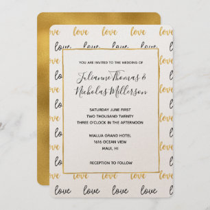 Invitation Gold Black Love Wedding Invite