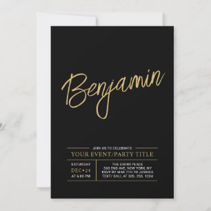 Invitation Gold & Black Modern All Occassion Party Event