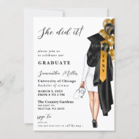 Gold Black Nurse Photo Elle L'A Fait Diplôme
