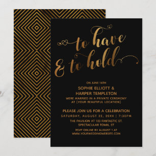 Invitation Gold Black Organise une réception après la cérémon