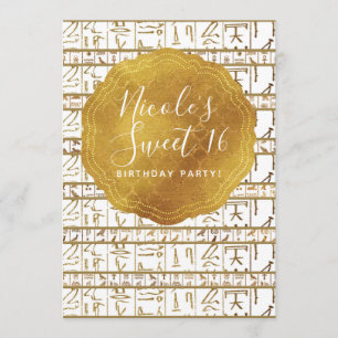 Invitation Gold Blanc Egypte Glam Sweet 16 Party