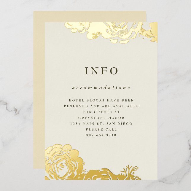 Invitation Gold Blooms (Recto/Verso)