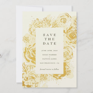Invitation Gold Blooms FAUX Foil