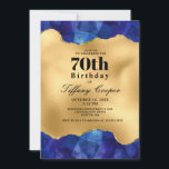 Invitation Gold Blue 70th Birthday Party<br><div class="desc">Gold Blue 70th Birthday Party Invitation,  élégant design chic et luxueux pour célébrer son 70e anniversaire en style!</div>