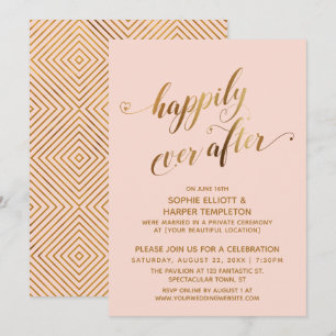 Invitation Gold & Blush Mariage pour toujours après la noce